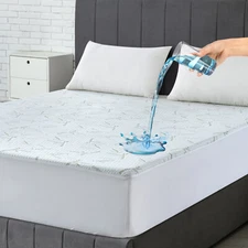 Waterproof Bamboo Mattress Protector Hypoallergenic Breathable Fitted Bed Covers