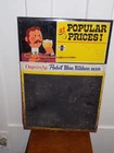 Vintage Pabst Blue Ribbon Tin Over Cardboard Chalkboard Sign