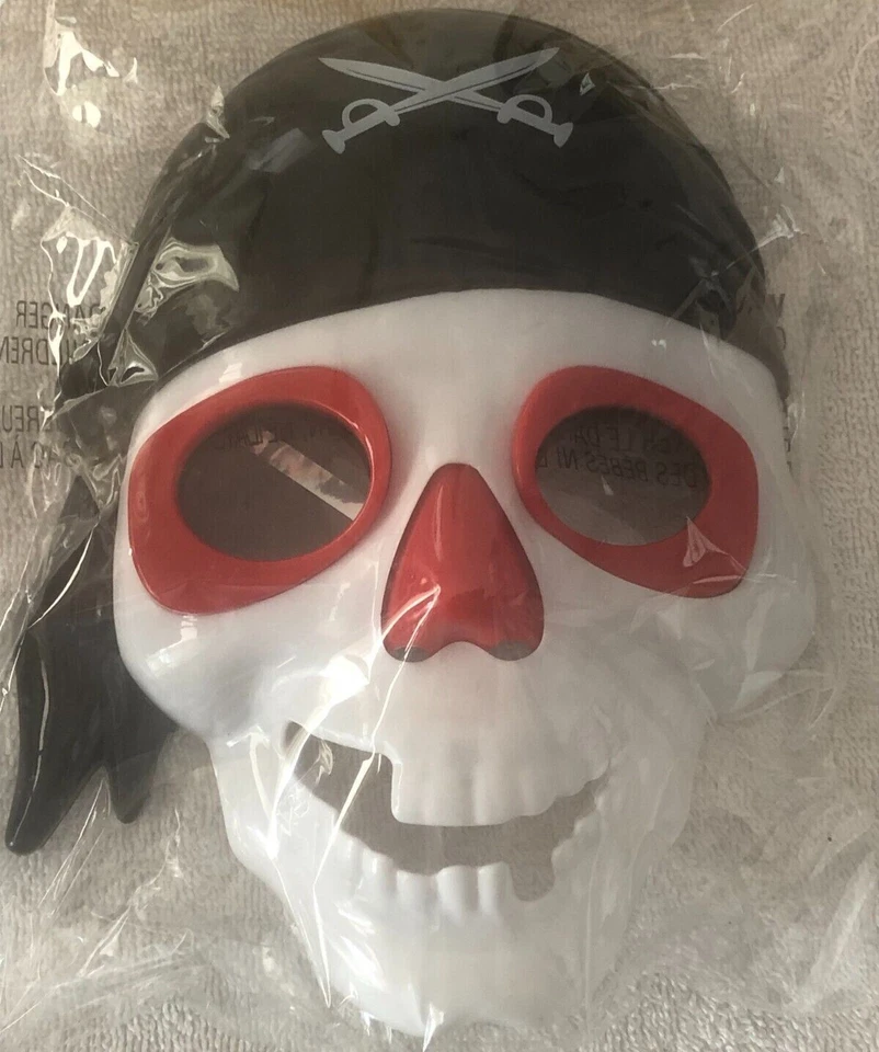 Máscara Iluminada Esqueleto Pirata Nueva 9.05 in x 6.8 in Halloween Edades 3+ W Baterías Foto 3 de 4