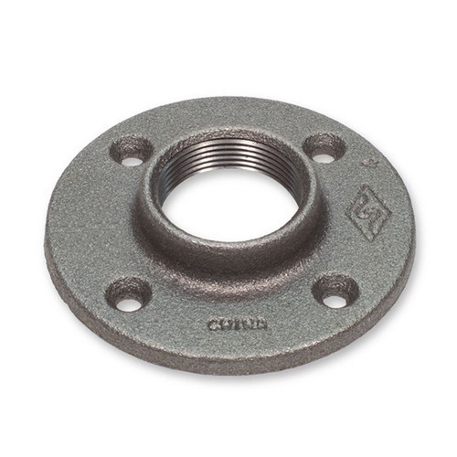 1-1/4" BLACK MALLEABLE IRON FLOOR FLANGE fitting pipe npt