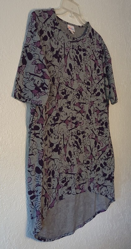 Lularoe Purple Mickey Mouse Print HiLo Top XXS