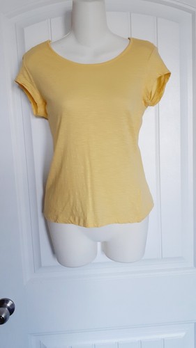 T-Shirt Bluse Nurture S gelb Kurzarm Gittertasche - Bild 2 von 6