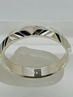 Vintage Sterling Silver Hand Crafted Diamond Cut Wedding Band Ring Size 8.5
