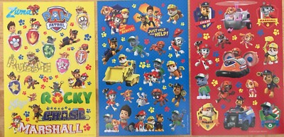PAW PATROL STICKERS  3 SHEETS FREE SHIPPING SALE