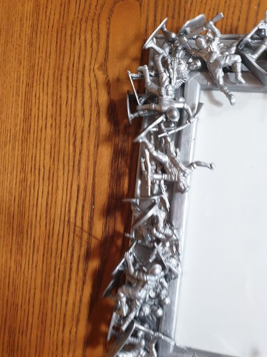Picture Frame Recycled Toy Soldier Surround Silver Ooak - Picture 3 of 5