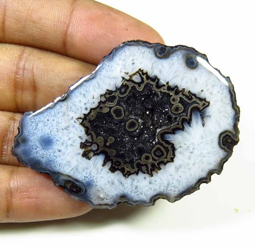 Natural Slice Agate Gemstone Loose Best Black Druzy Geode agate Cabochon BS#F - Picture 3 of 179