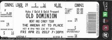 OLD DOMINION TD PLACE OTTAWA CANADA 21.04.2017 USED TICKET