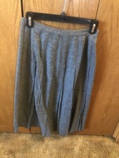 Vintage Grey Pleated Wool Skirt