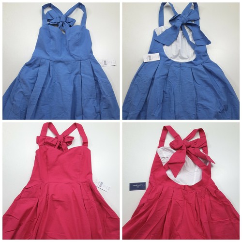 Lauren James Livingston Solid Seersucker Dress Back Bow Size XL - Picture 3 of 9