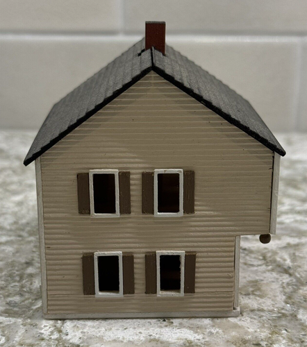 Vintage Hand Made G&M Gudgel Miniature Garnison House 1985 Tan Beige Signed #248 - Bild 4 von 8