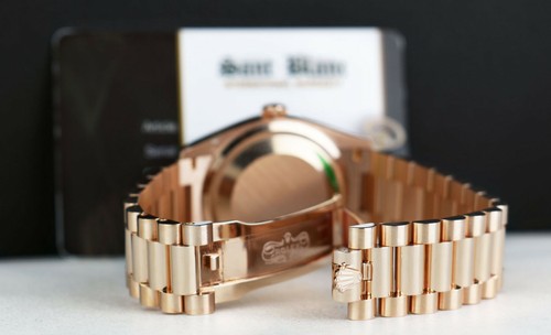 ROLEX 18kt Rose Gold Day Date 36 President Brown Ombre Diamond 128235 SANT BLANC - Picture 5 of 7