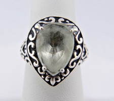 Prasiolite Green Amethyst Sterling Silver 925 Ring Size 5 3/4