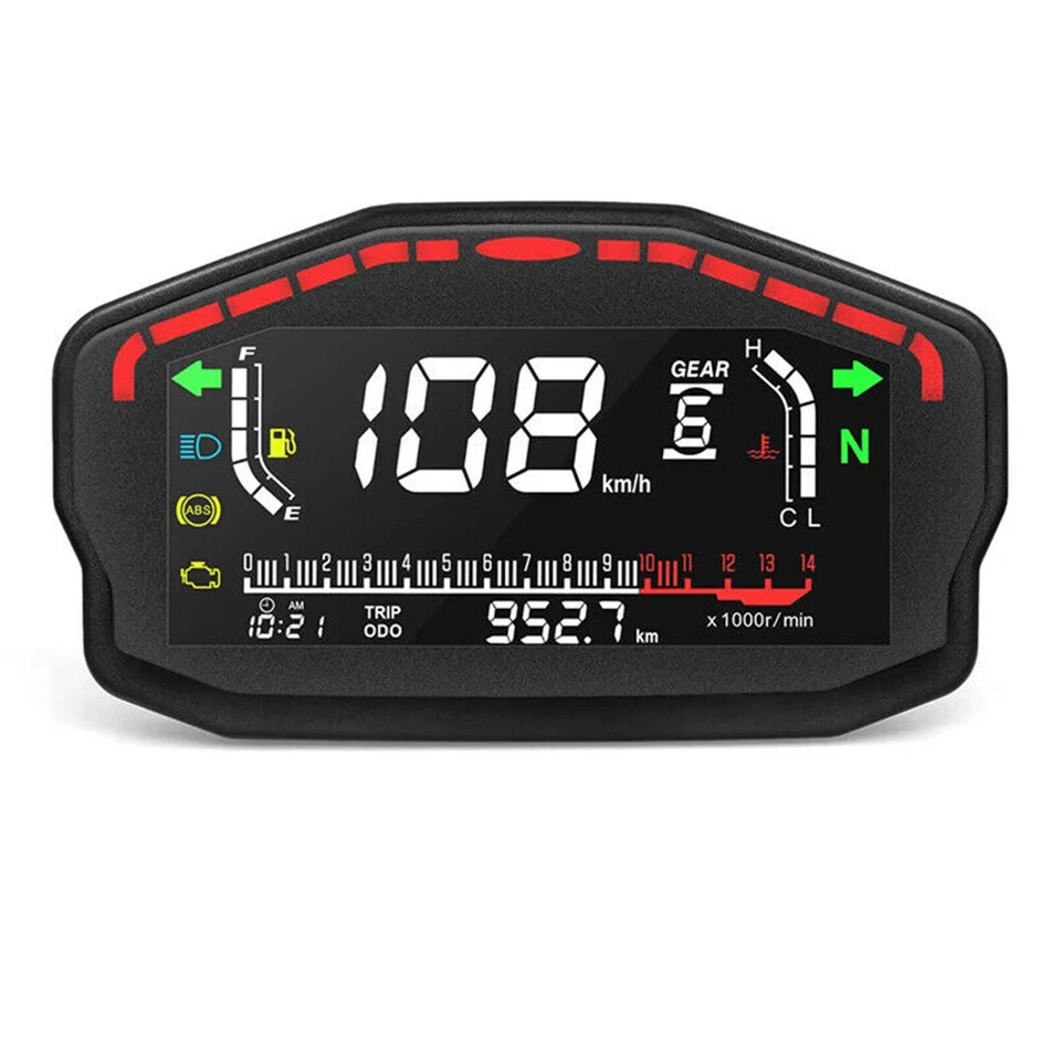 Tablero de instrumentos de motocicleta impermeable LCD odómetro medidor 2 4 cilindros Foto 2 de 4