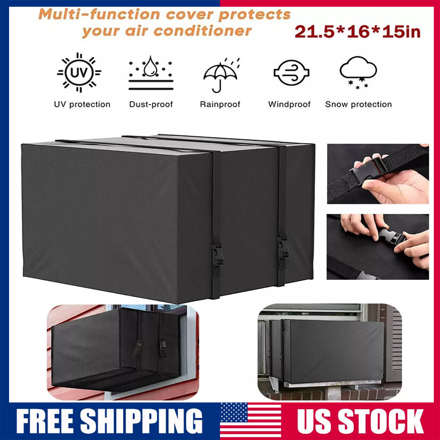 Air Conditioner Dust Snow Cover Protector for A/C Outdoor Waterproof Heavy Duty