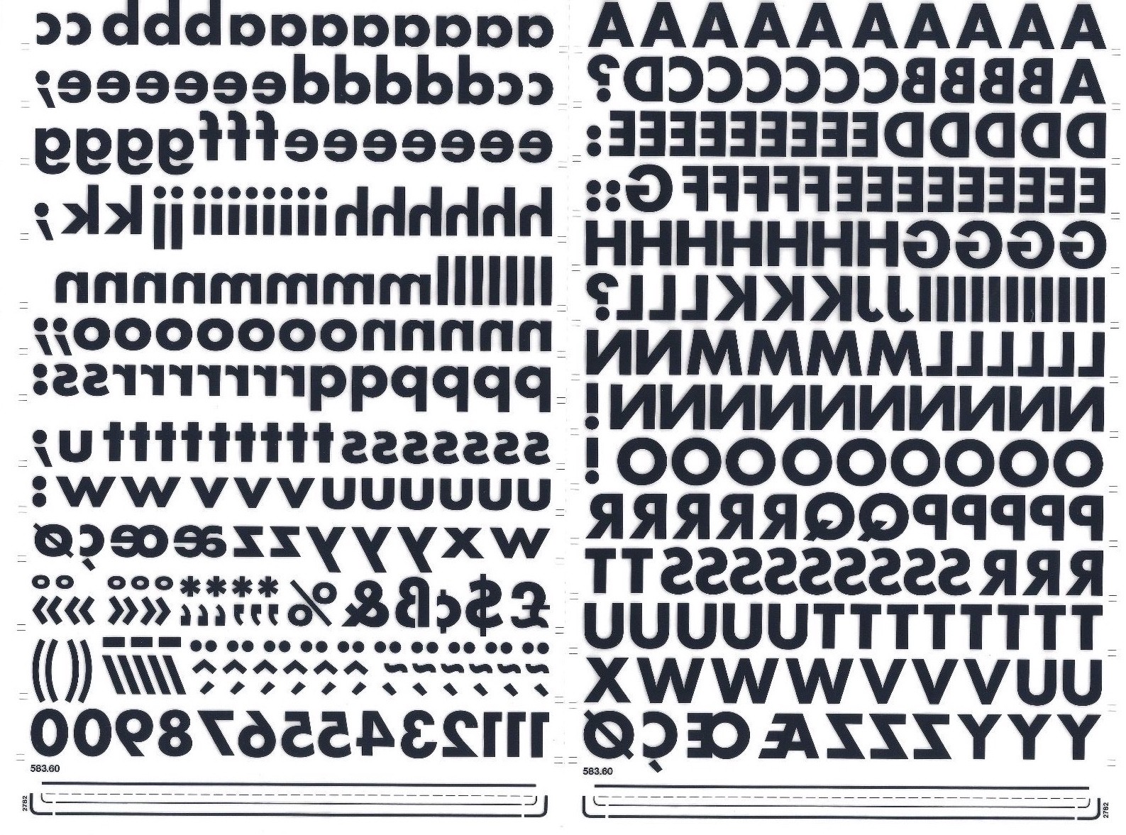 MECANORMA #306 FUTURA REVERSED 15.7mm, Lettering Transfers A3, Fonts ...