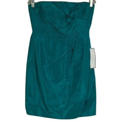 j crew silk taffeta dress J. Crew Selma Dress, NWT, size 6, 100% silk Taffeta, color is teal blue