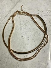 Gold Layered Choker Necklace Set