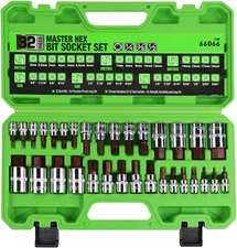 32 PCS Hex Bit Socket Set SAE & Metric,1/4'', 3/8', 1/2'' Drive Socket Set, S2 &