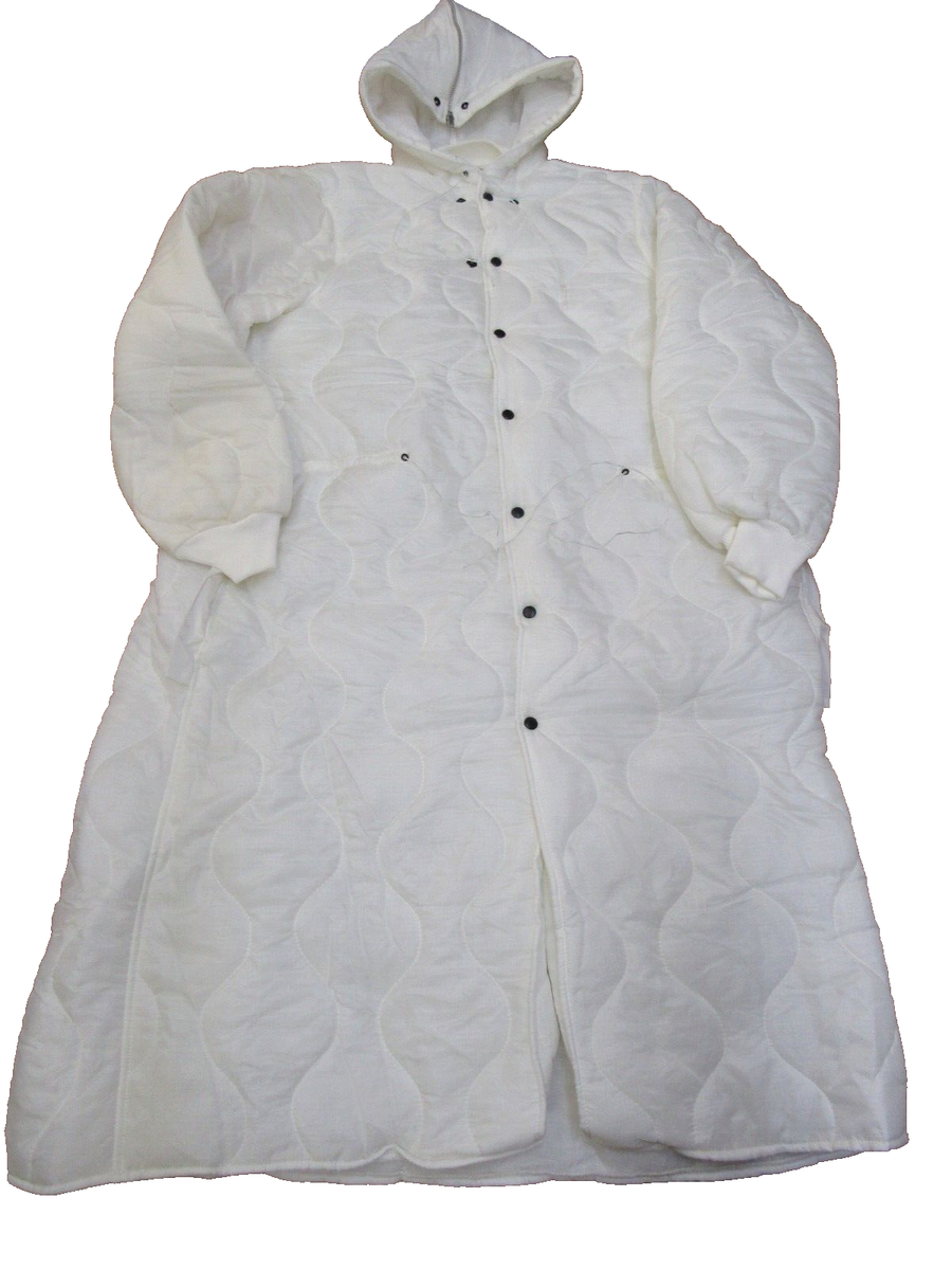 Vintage US Military White Quilted Parka Food Inspectors
