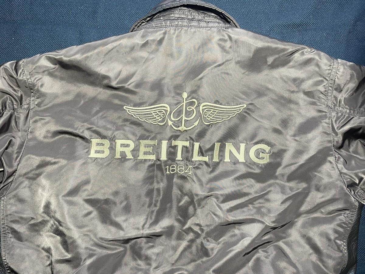 Breitling Alpha Industries Leather Bomber Jacket M | eBay Breitling Alpha Industries Leather Bomber Jacket M | eBay