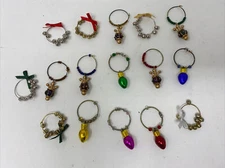 Set Of 16 Christmas Holiday Wine Glass Drink Charms