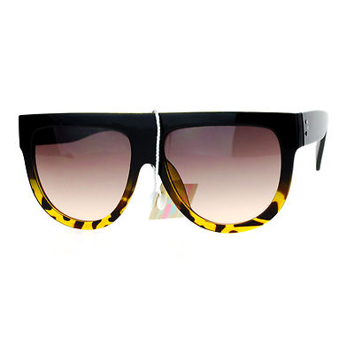 Unisex Designer Fashion Sunglasses Flat Top Ombre 2-tone Frame UV400