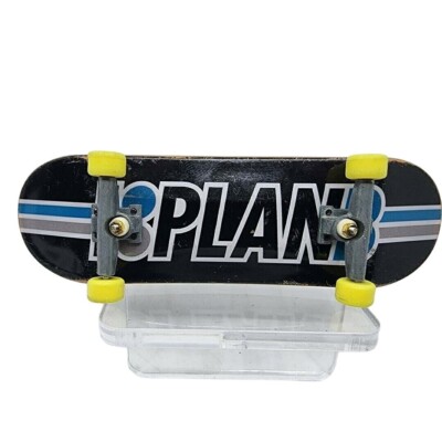 Tech Deck Mini Skateboard Plan B Striped Miniature Fingerboard 4 in Black Blue