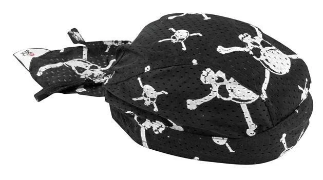 Diadema de trapo Du Doo banda ventilada calaveras blancas negras Henry sobre la parte superior calavera Foto 2 de 2