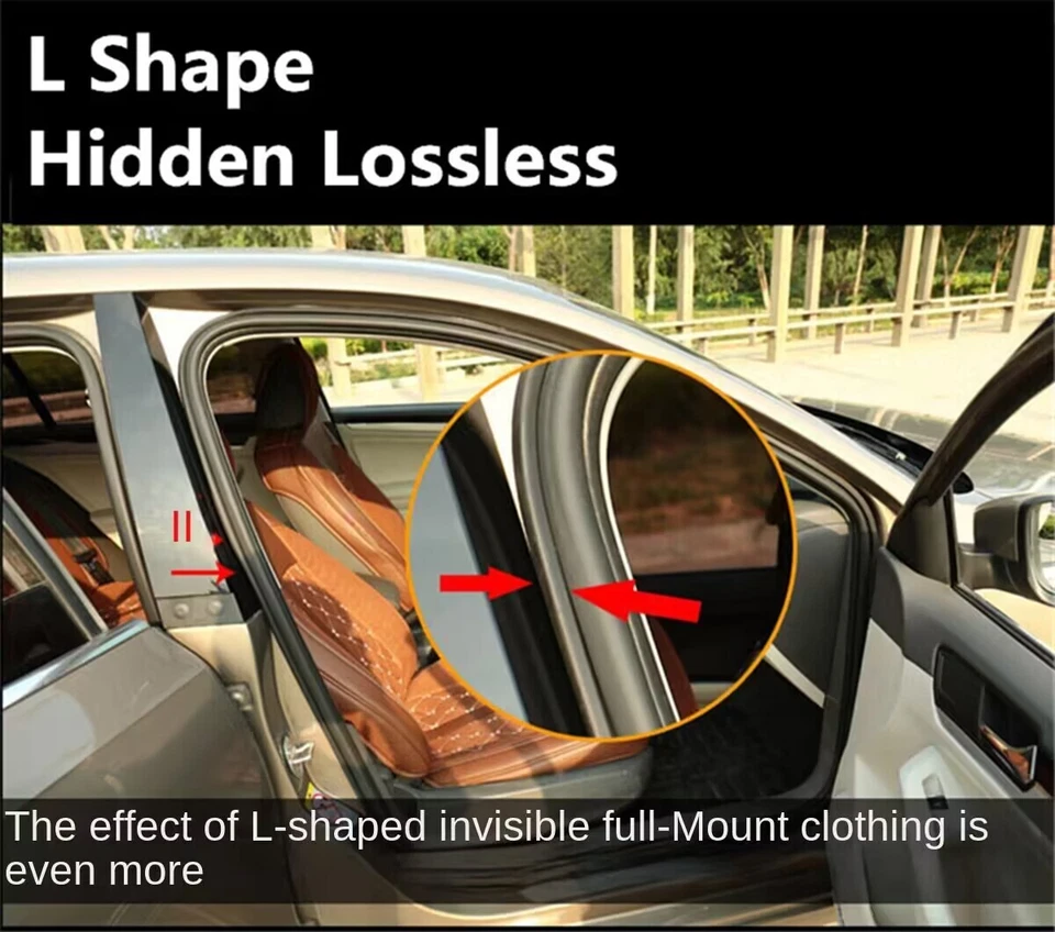 5 M L-Shape Sealant Car Seals Sound Insulation Door Rubber Seal Weather-strip — 第 2/4 张图片