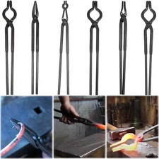 Beginner Blacksmith Tongs Bladesmith Forge Tongs Tools Set Anvil Forge 6PCs
