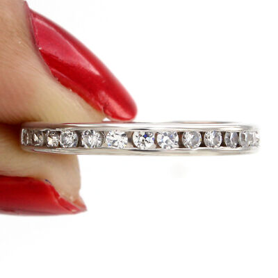 ROUND CUT WEDDING BAND RING IN 14K ROSE GOLD Plated