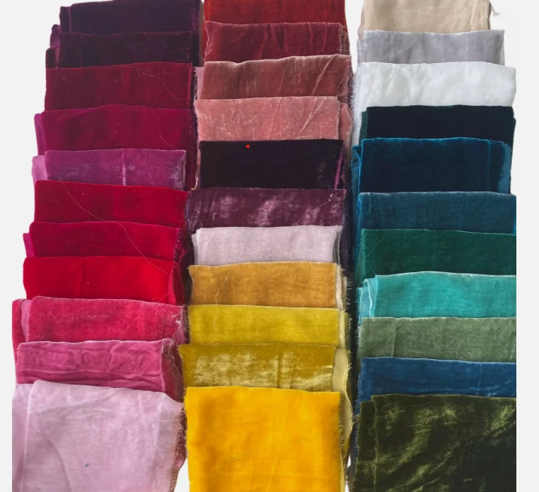 Silk Velvet Scraps | Silk Velvet Swatches Velvet Pieces Velvet Crafting/Quilting - Image 4 of 4