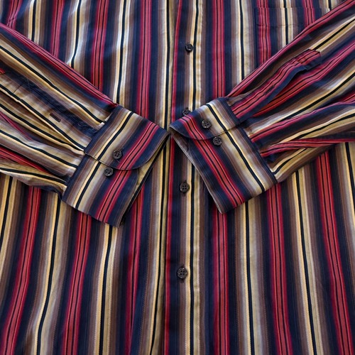 Camicia St Croix manica lunga con bottoni multicolore righe cotone Italia uomo taglia XXL - Foto 4 di 12