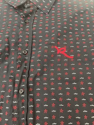 Roca Wear L Men's Shirt Long Sleeved Cotton Logo  Casual work Active wear Collar