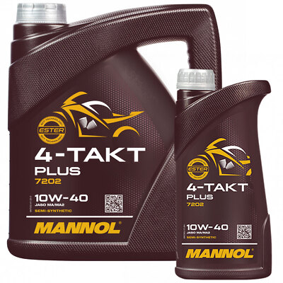 MANNOL Motoröl 5 Liter 4-Takt Plus API SL SAE 10W-40 für Suzuki Triumph Yamaha