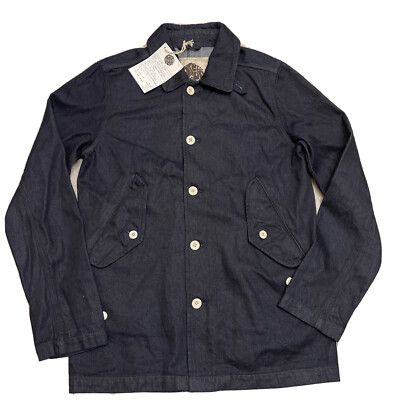 Pretty Green Likeminded Men's Denim Short Mac Size M Navy -Brand New Sample Item