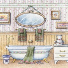 Ceramic Backsplash Tile Mural Bath Kitchen/Bathroom/Shower - Vintage Bathroom IV
