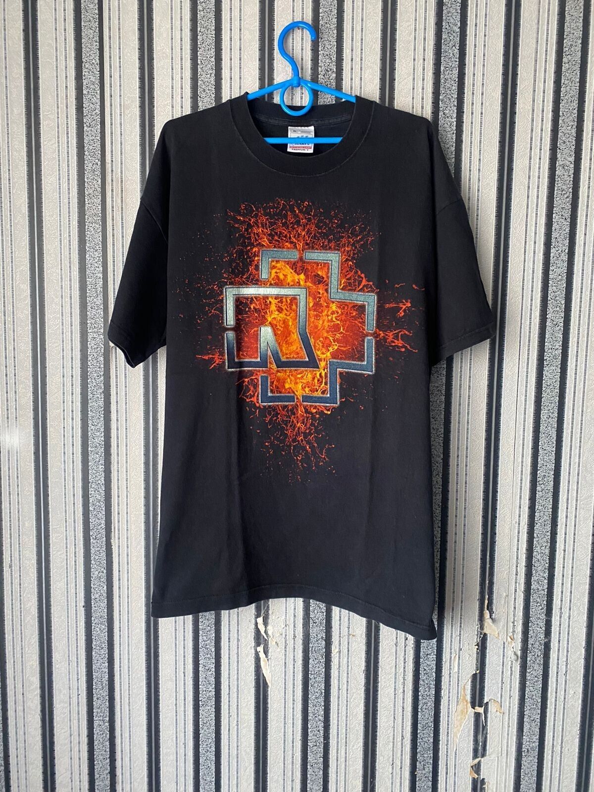 Vintage 2001 Rammstein Hier Kommt Die Sonne T-Shirt Double Sided Size XL