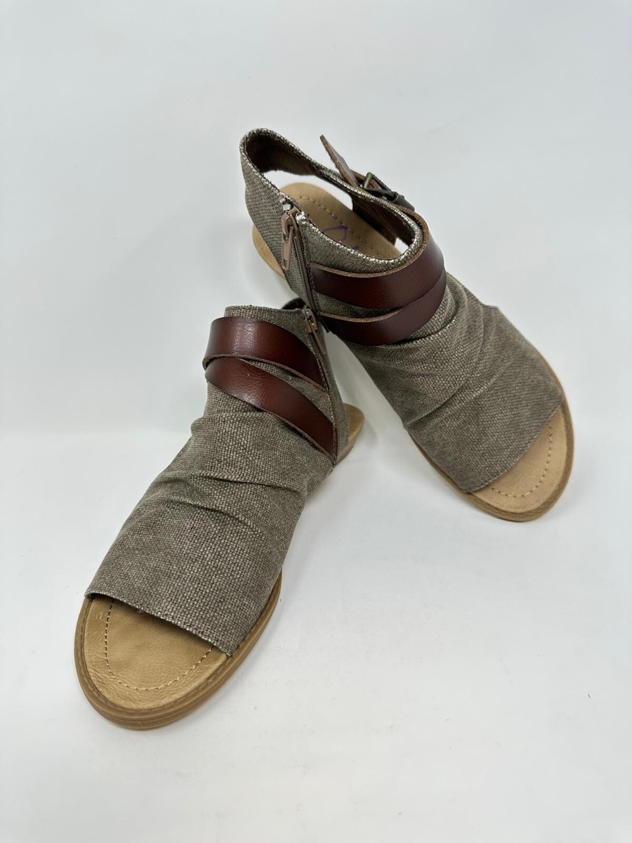 Blowfish Women's Balla Wedge Sandal Size: Brown Rancher Canvas,  I0(B103T)