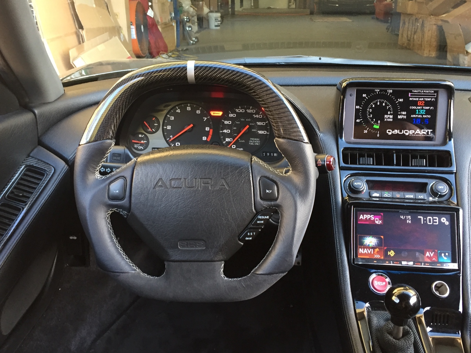 Acura NSX OEM Carbon Fiber Flat Bottom Steering Wheel Custom Thicker Grip