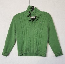 Arnold Palmer Junior 65 Green Knit Cardigan 1/4 Button Sweater