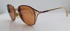 Vintage L'AMY Paula L736 Gold Burgundy Oval Metal Sunglasses Italy FRAMES ONLY