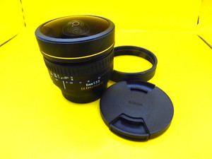 SIGMA NIKON FIT EX DG 8mm f/3.5 FX FISHEYE Lens + CAPS F3.5 optics unmarked