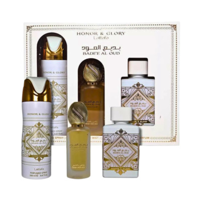 Lattafa Bade'e Al Oud Honor & Glory 3PC Gift Set for Unisex New in Box