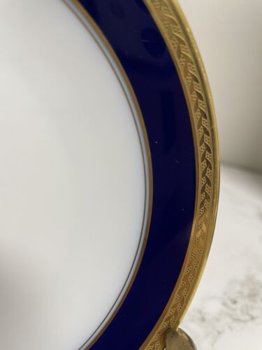 Plato de pan aperitivo azul cobalto borde dorado Hutschenreuther Noblesse de colección 6,75" - Imagen 3 de 8