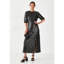 Hush A-Line Midi Dress UK8 in Black RRP ÂŁ129