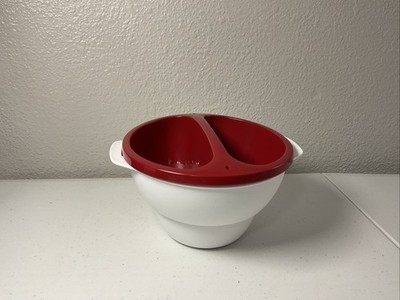 TUPPERWARE 7249A-3 Chic Dining Dipper Bowl with Red Forks Never Opened