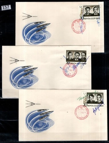 /// RUSSIA - 3 FDC - SPACE - SIGNED