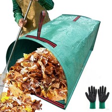 53 Gallon Leaf Collector, Reusable Leaf Bag, Dustpan-Type Yard Garden Bag