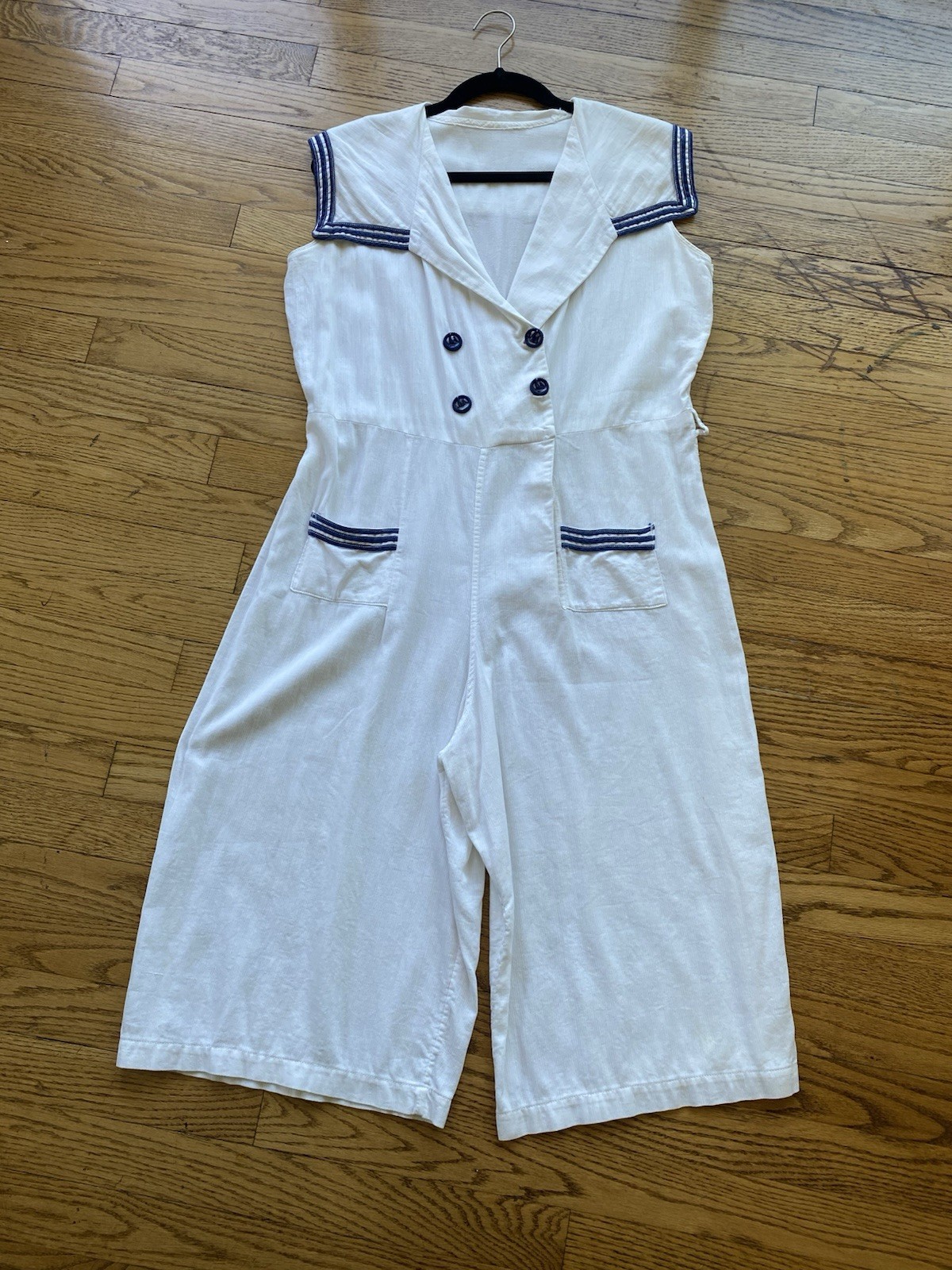 True Vintage 1930s Nautical Beach Pajama Jumpsuit… - image 1